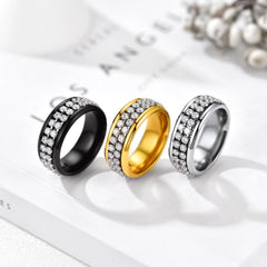 Anel de zircônia cúbica Casaivy com faixa giratória para homens