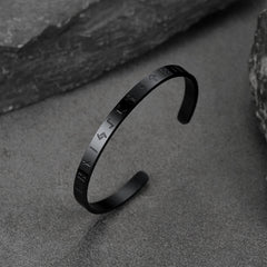 Norse Viking Runes Bangle Cuff Bracelet