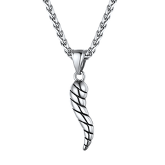 Colar com pingente de chifre italiano Cornicello Amuleto Talismã