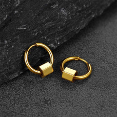 Punk Hexagon Piercing Hoop Earrings For Men