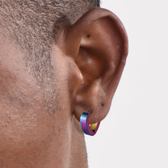 Small Heart Piercing Huggie Hoop Earrings Set for Men 4 Pairs