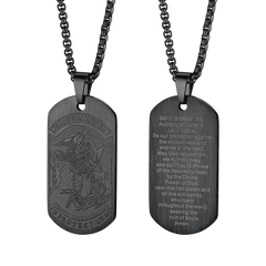 Colar com placa de identificação para cachorro Arcanjo São Miguel Masculino