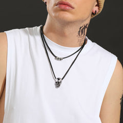 Colar de corda de cera com corrente de couro trançado 2 mm/3 mm