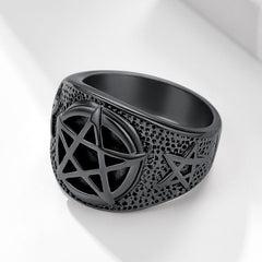 Vintage Pentagram Ring Stainless Steel Ring Men