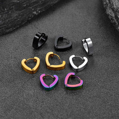 Small Heart Piercing Huggie Hoop Earrings Set for Men 4 Pairs