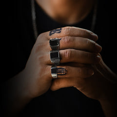 Achat Schwarzer Onyx Bandring Herren