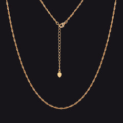 Colar de corrente fina de 16 mm em prata esterlina 925 para mulheres e homens