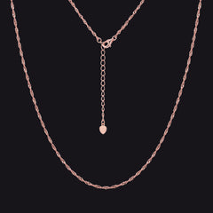 Colar de corrente fina de 16 mm em prata esterlina 925 para mulheres e homens