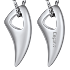 Colar com pingente de lança dente de lobo viking nórdico masculino