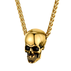 Colar com pingente de caveira gótica masculina