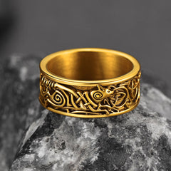 Anel masculino de lobo celta nórdico viking