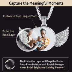 Colar com imagem de asas de anjo personalizadas, presente memorial para homens e mulheres