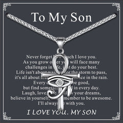 Colar com pingente de cruz egípcia Ankh Olho de Hórus