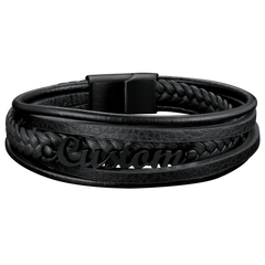 Pulseira de couro trançado com fecho personalizado Pulseira de pai e filho