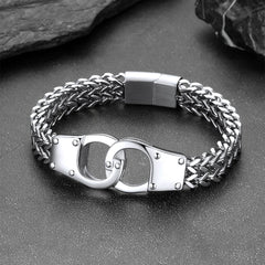 Handcuffs Chain Celtic Knot in Stainless Steel Bracelet