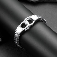 Handcuffs Chain Celtic Knot in Stainless Steel Bracelet