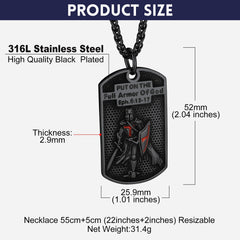 Catholic Knights Templar Dog Tag Necklace Men Women