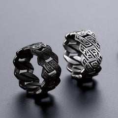 Retro Keltische Kette Edelstahl Ring Herren
