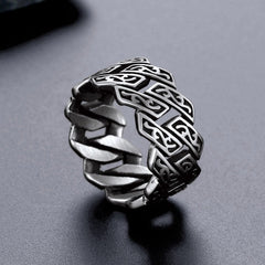 Retro Keltische Kette Edelstahl Ring Herren