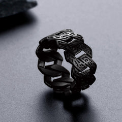 Retro Keltische Kette Edelstahl Ring Herren