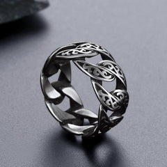 Celtic Cuban Chain Ring Men Stainless Steel