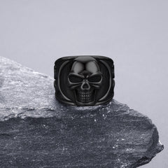 Gothic Rahmen Totenkopf Ring Edelstahl Ring Herren
