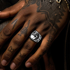 Gothic Rahmen Totenkopf Ring Edelstahl Ring Herren
