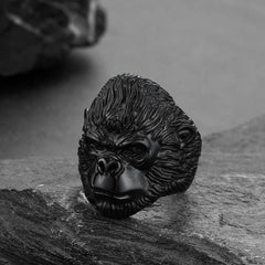 Anel Biker Gorilla King de Aço Inoxidável Masculino
