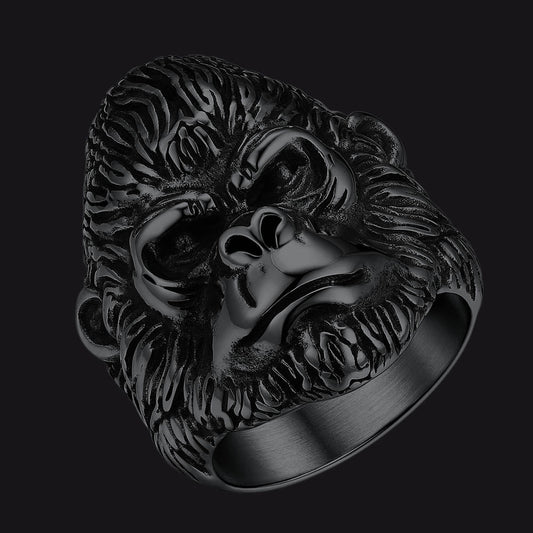 Anel Biker Gorilla King de Aço Inoxidável Masculino