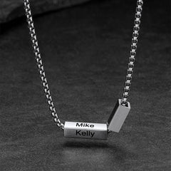 Colar com corrente cubana de 1 a 4 barras com nome personalizado