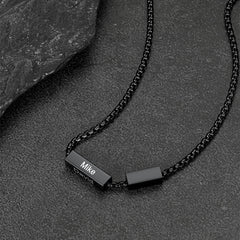 Colar com corrente cubana de 1 a 4 barras com nome personalizado