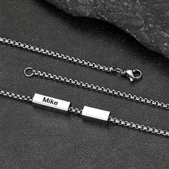 Colar com corrente cubana de 1 a 4 barras com nome personalizado