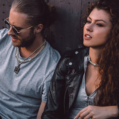 Para meus homens, colar gargantilha com corrente cubana de arame farpado, presente para ele