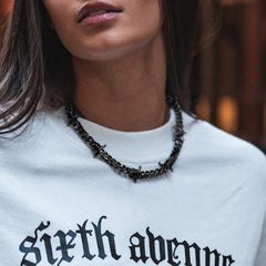 Para meus homens, colar gargantilha com corrente cubana de arame farpado, presente para ele