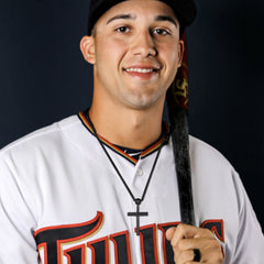 Colar com pingente esportivo de cruz e taco de beisebol para homens e mulheres