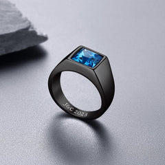 Anel minimalista com pedra preciosa para homens