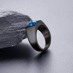 Anel minimalista com pedra preciosa para homens