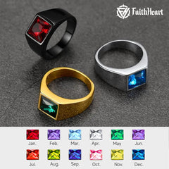 Anel minimalista com pedra preciosa para homens