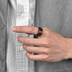 Anel minimalista com pedra preciosa para homens