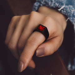 Anel minimalista com pedra preciosa para homens