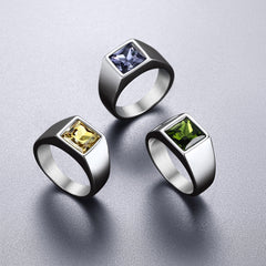 Anel minimalista com pedra preciosa para homens