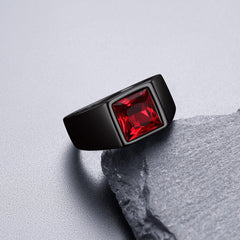 Anel minimalista com pedra preciosa para homens