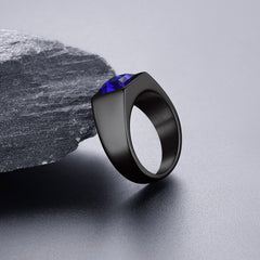 Anel minimalista com pedra preciosa para homens
