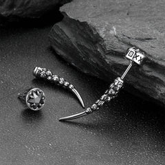 Brincos de pino Viking Rune Viking Nordic Star Rune Fang para homens