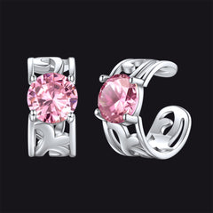 Brincos Ear Cuffs de Prata Esterlina com Pedras Celtas de Nascimento em 925