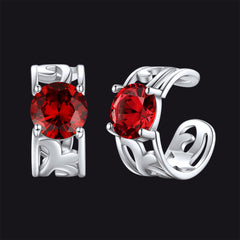 Brincos Ear Cuffs de Prata Esterlina com Pedras Celtas de Nascimento em 925