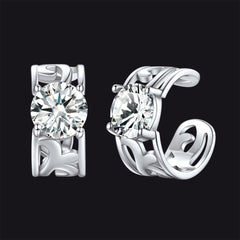 Brincos Ear Cuffs de Prata Esterlina com Pedras Celtas de Nascimento em 925