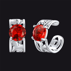 Brincos Ear Cuffs de Prata Esterlina com Pedras Celtas de Nascimento em 925