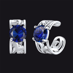 Brincos Ear Cuffs de Prata Esterlina com Pedras Celtas de Nascimento em 925