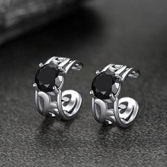 Brincos Ear Cuffs de Prata Esterlina com Pedras Celtas de Nascimento em 925